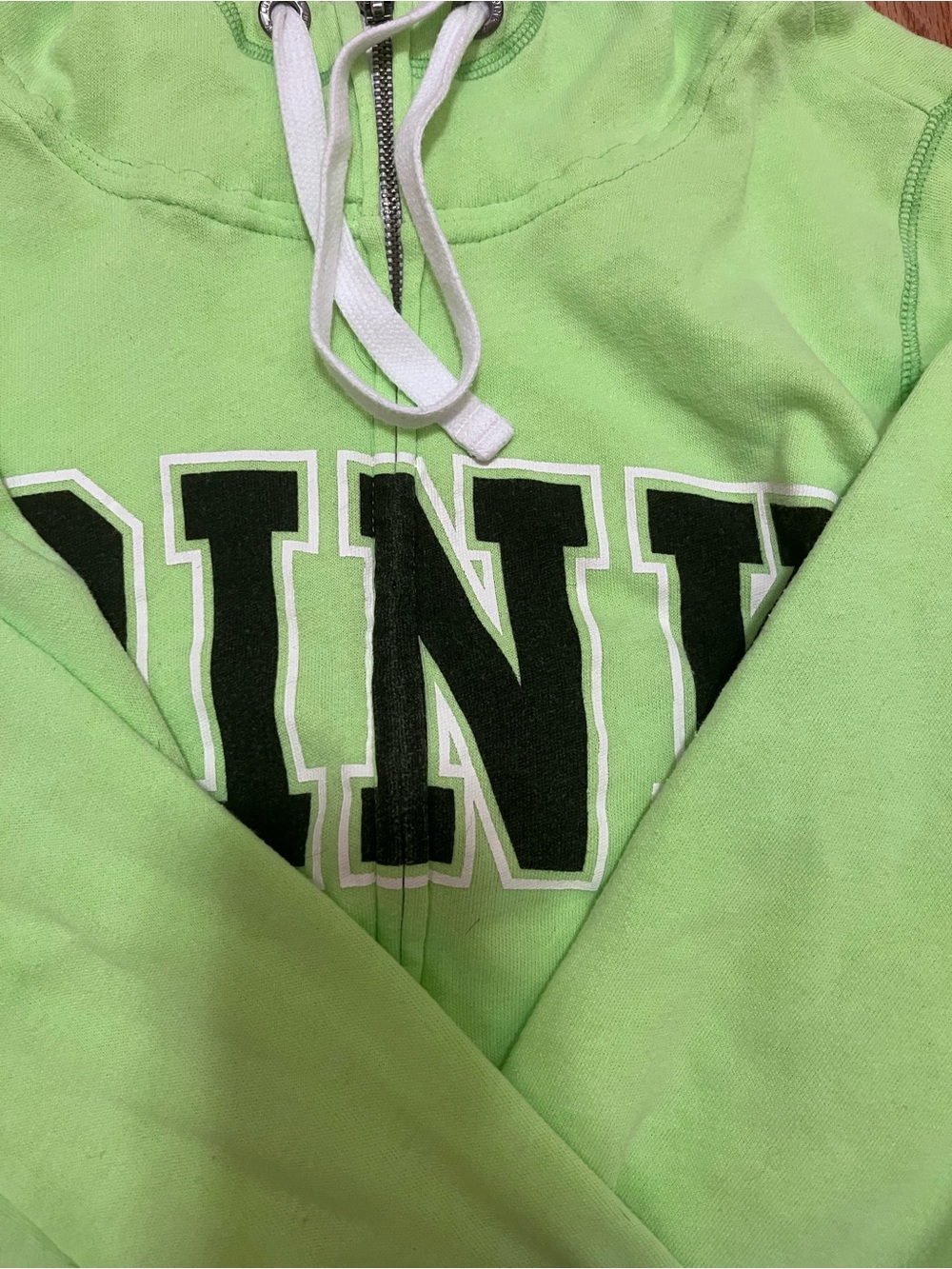 Victoria's Secret PINK Green Full Zip Hoodie size small - Picture 2 of 4